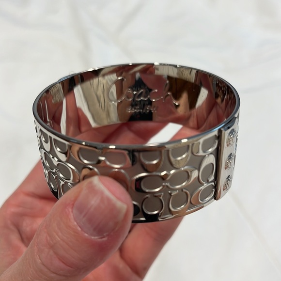 Set of silver Coach signature bangle bracelets - Picture 4 of 8